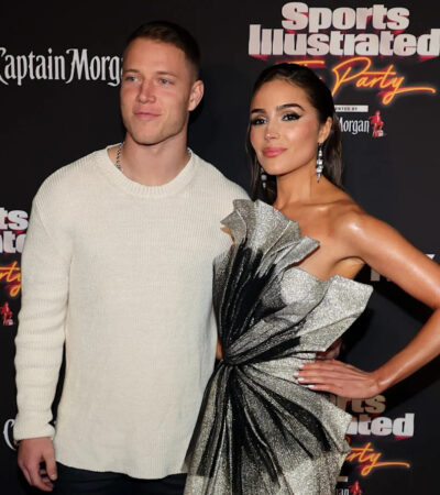Olivia Culpo Christian mccaffrey expecting baby seen from a recent public appearance
