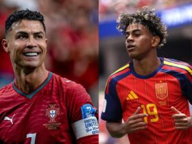 Portugal vs Spain 2026 football knockout match action