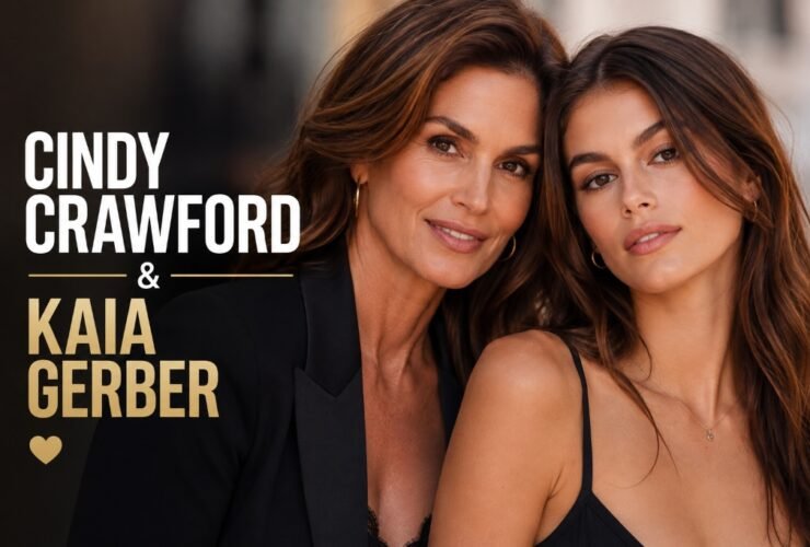 Cindy Crawford and Kaia Gerber look alike in matching outfits